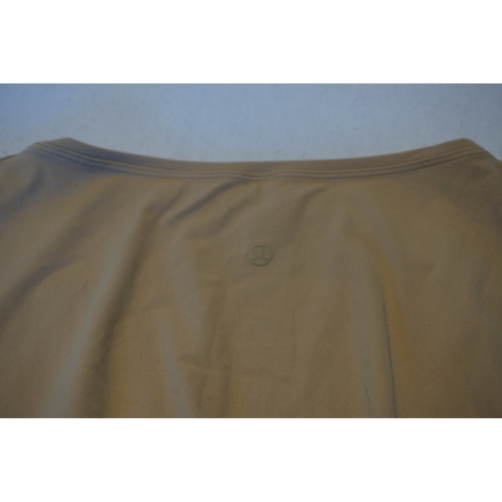 Lululemon Womens Long Sleeve Athletic Top Tan Camel Crew Neck Oversized Shirt